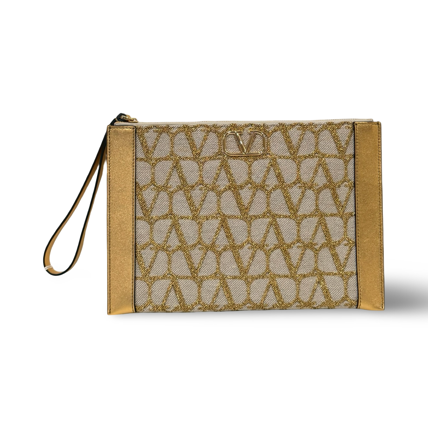 Valentino Logo Clutch - GHW / Gold