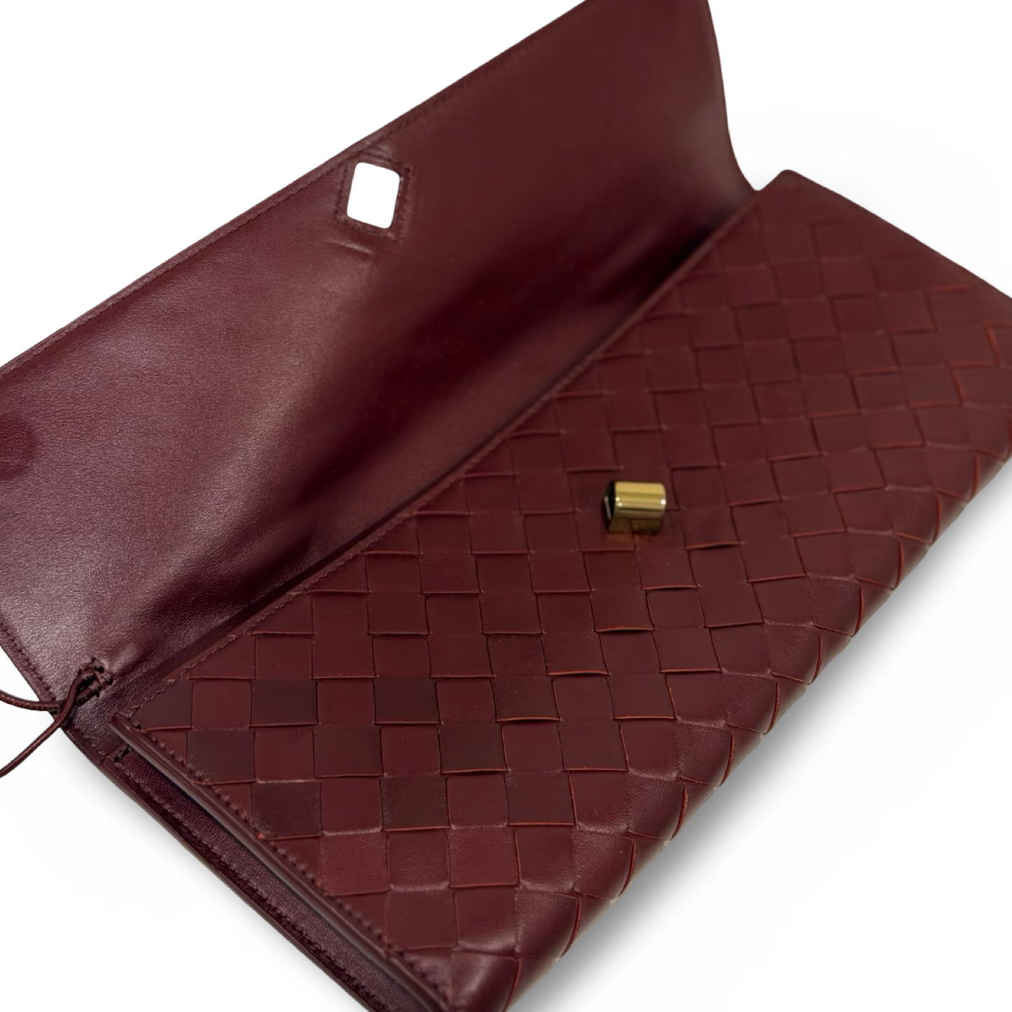 Bottega Veneta Andiamo Clutch - GHW / Burgundy
