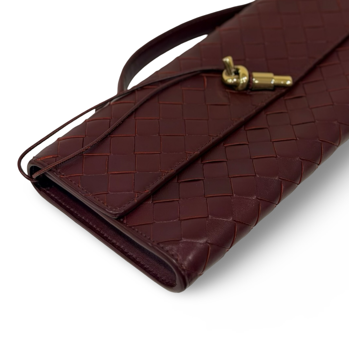 Bottega Veneta Andiamo Clutch - GHW / Burgundy