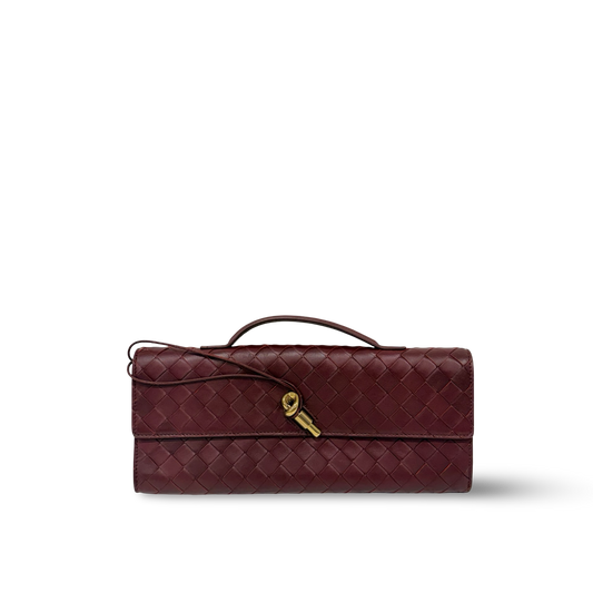 Bottega Veneta Andiamo Clutch - GHW / Burgundy
