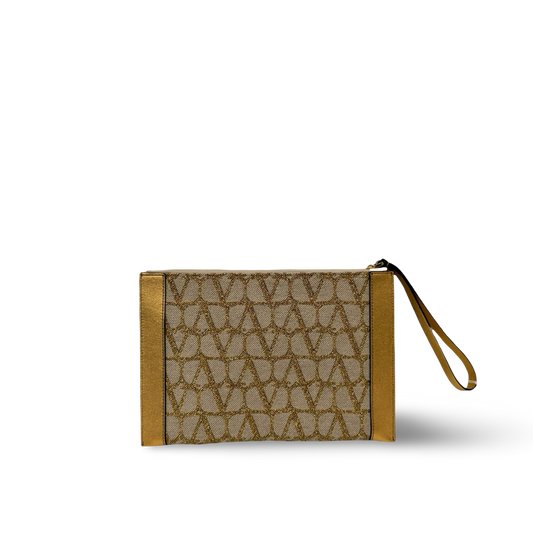 Valentino Logo Clutch - GHW / Gold
