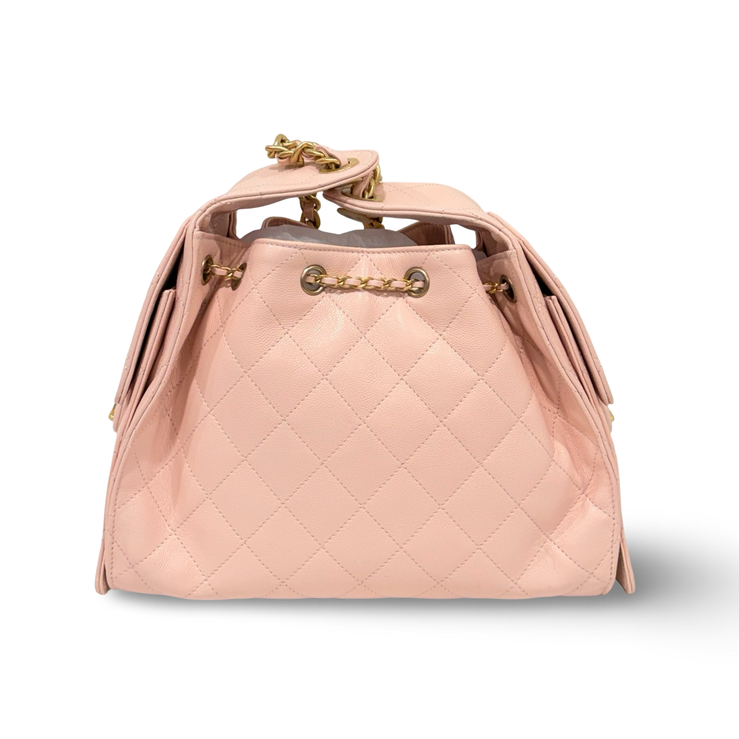 Chanel Quilted Caviar Small 25 Bag - GHW / Pink