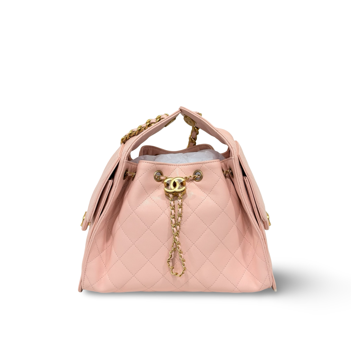 Chanel Quilted Caviar Small 25 Bag - GHW / Pink