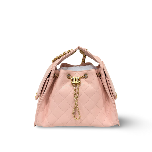 Chanel Quilted Caviar Small 25 Bag - GHW / Pink