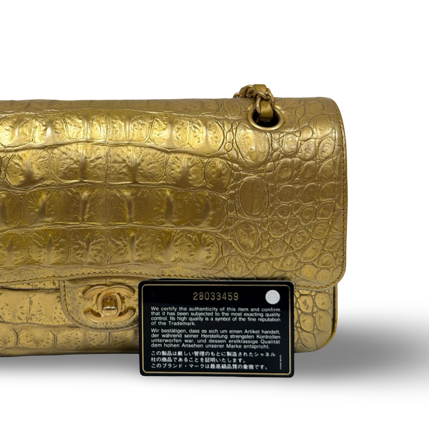 Chanel Crocodile Embossed Double Flap Bag - GHW / Gold