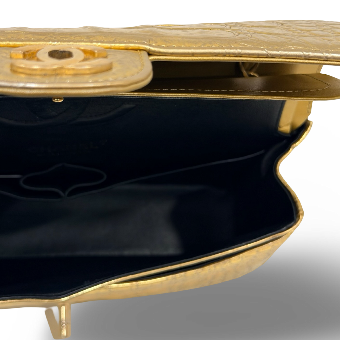 Chanel Crocodile Embossed Double Flap Bag - GHW / Gold