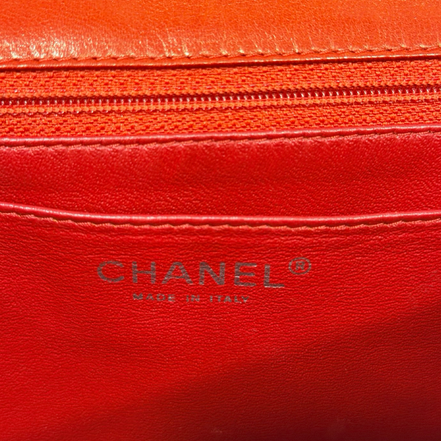 Chanel Quileted Lambskin Jumbo Single Flap - GHW / Red