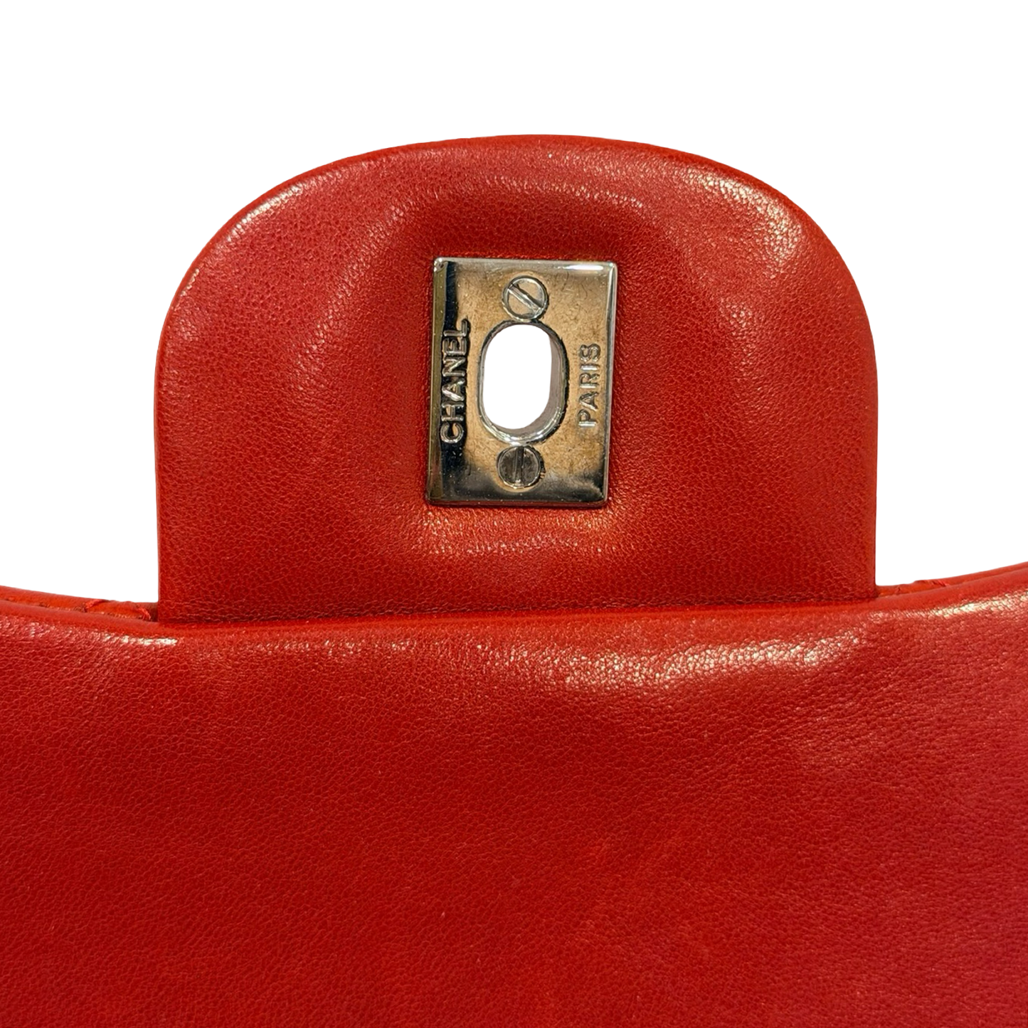 Chanel Quileted Lambskin Jumbo Single Flap - GHW / Red