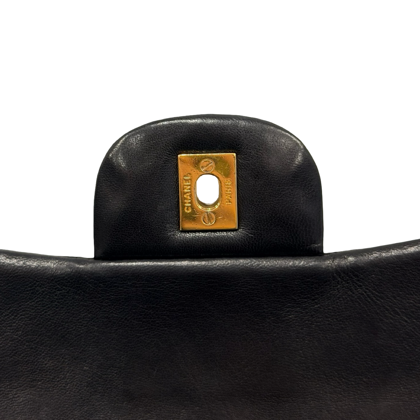 Chanel Quileted Lambskin Maxi Single Flap - GHW / Black