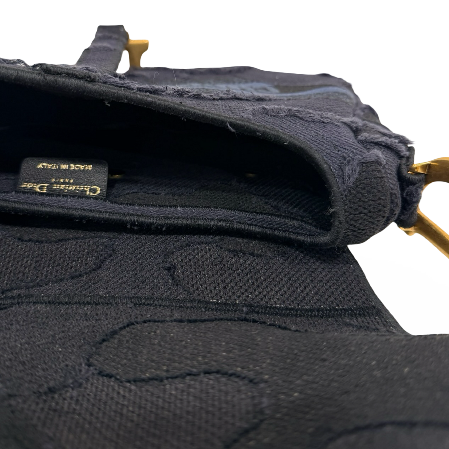 Dior Denim Medium Saddle Bag - GHW / Blue