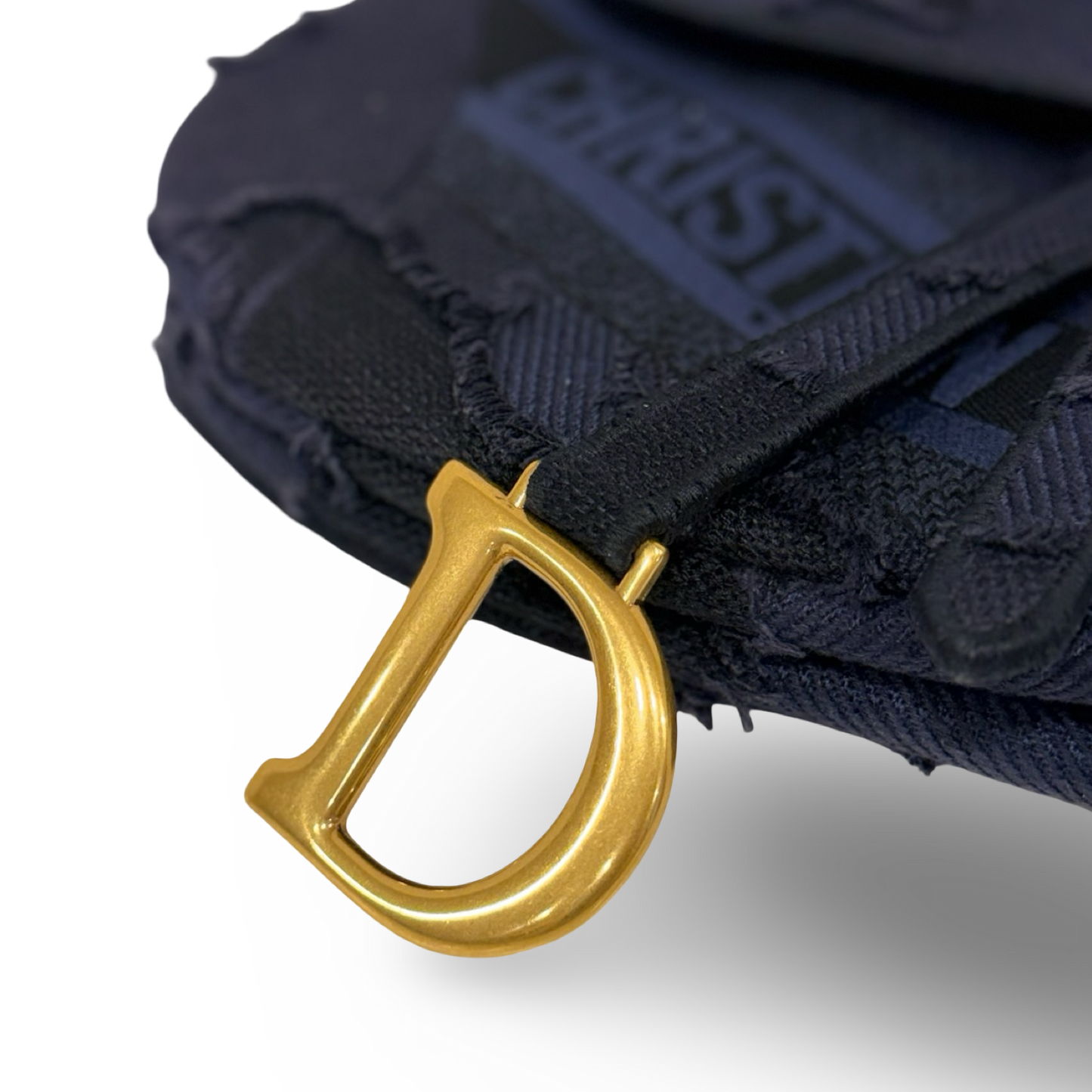 Dior Denim Medium Saddle Bag - GHW / Blue