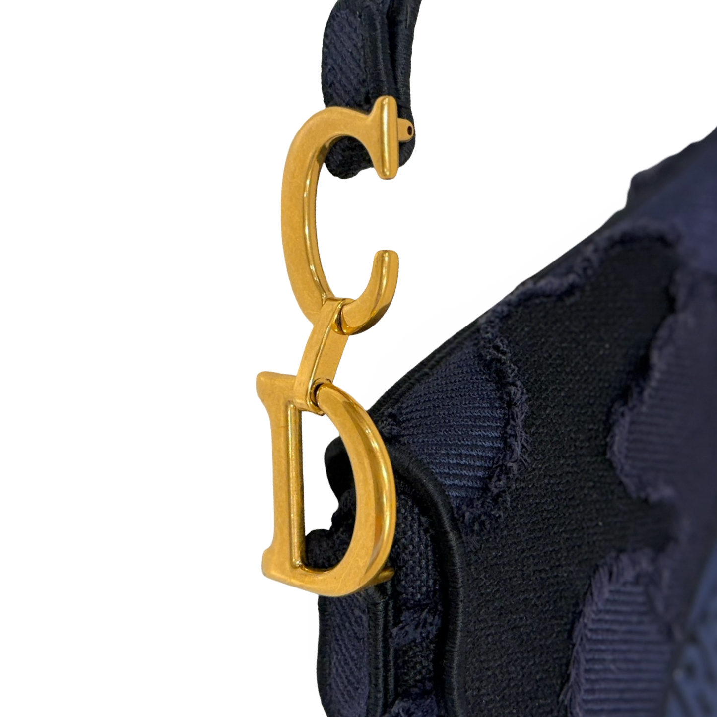 Dior Denim Medium Saddle Bag - GHW / Blue