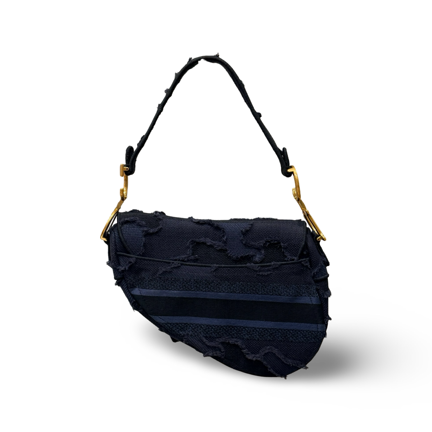 Dior Denim Medium Saddle Bag - GHW / Blue