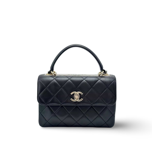 Chanel Quilted Lambskin Small Trendy Bag - GHW / Black