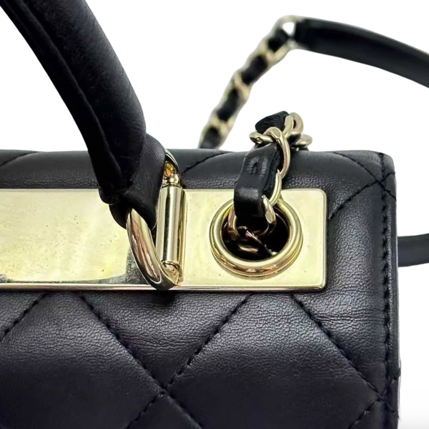 Chanel Quilted Lambskin Small Trendy Bag - GHW / Black