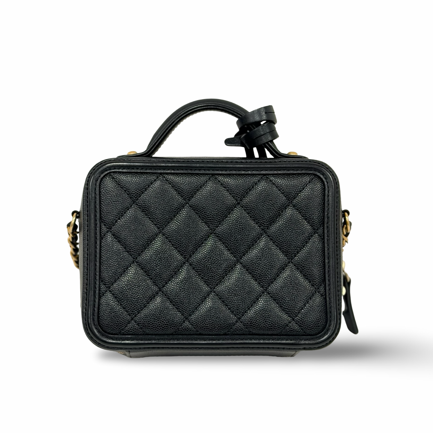 Chanel Quitled Caviar Small Vanity Case - GHW / Black