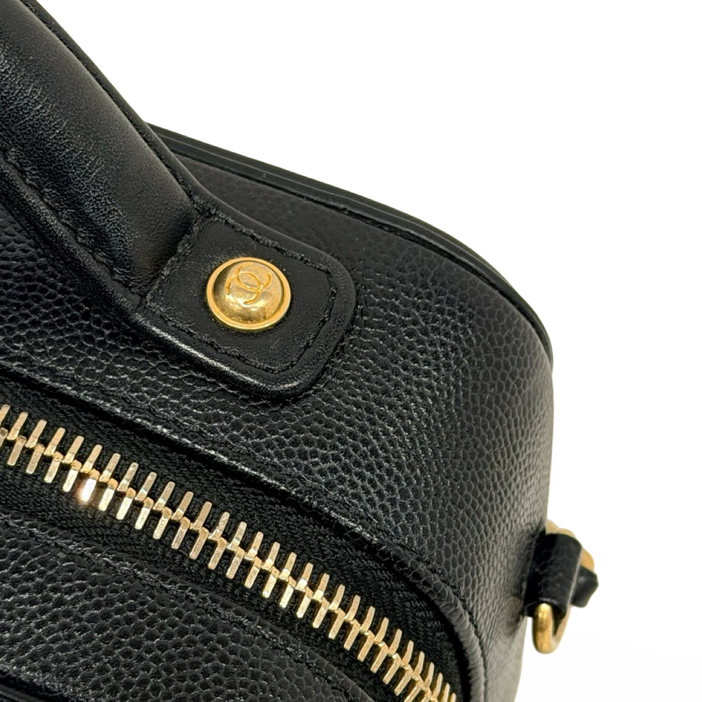 Chanel Quitled Caviar Small Vanity Case - GHW / Black