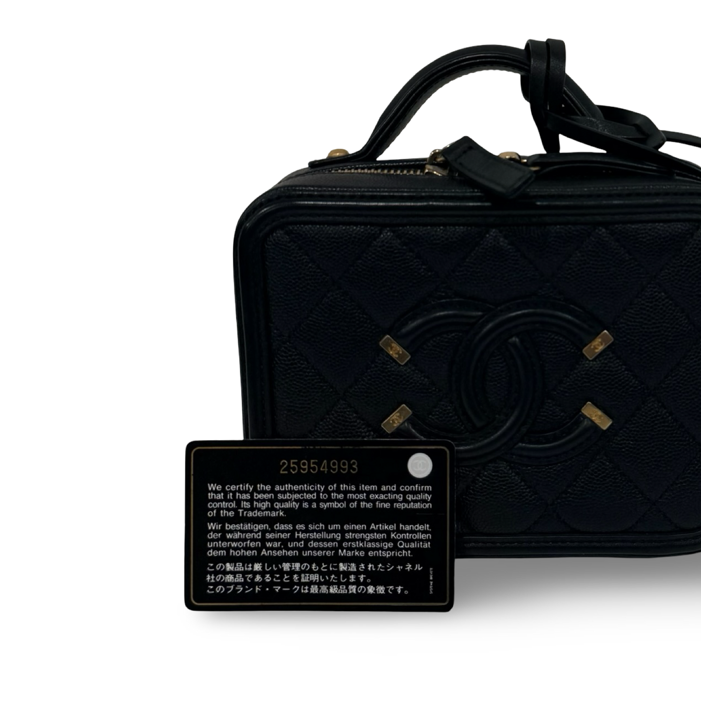 Chanel Quitled Caviar Small Vanity Case - GHW / Black