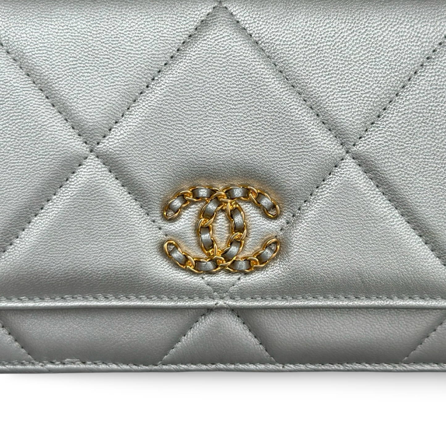 Chanel Quilted Lambskin 19 WOC - Gold and Silver Hardware Silver