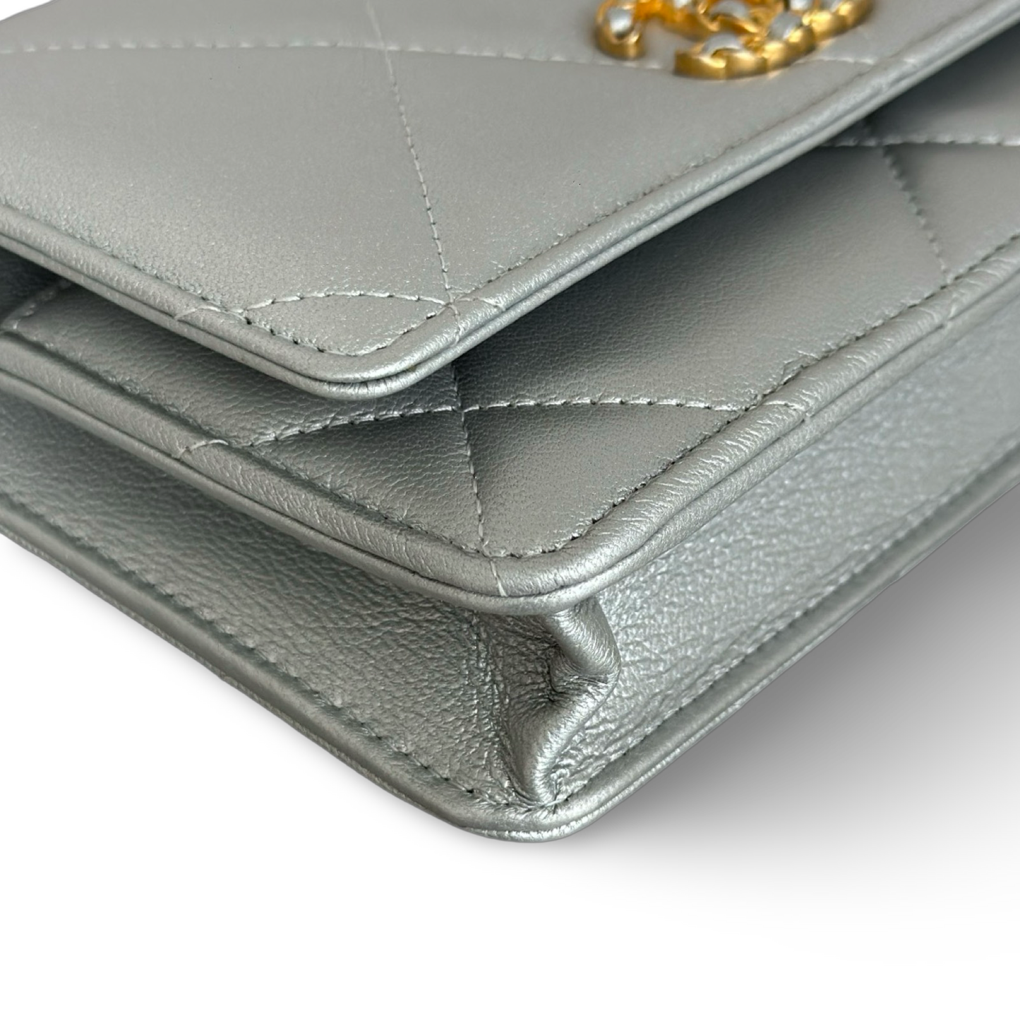 Chanel Quilted Lambskin 19 WOC - Gold and Silver Hardware Silver