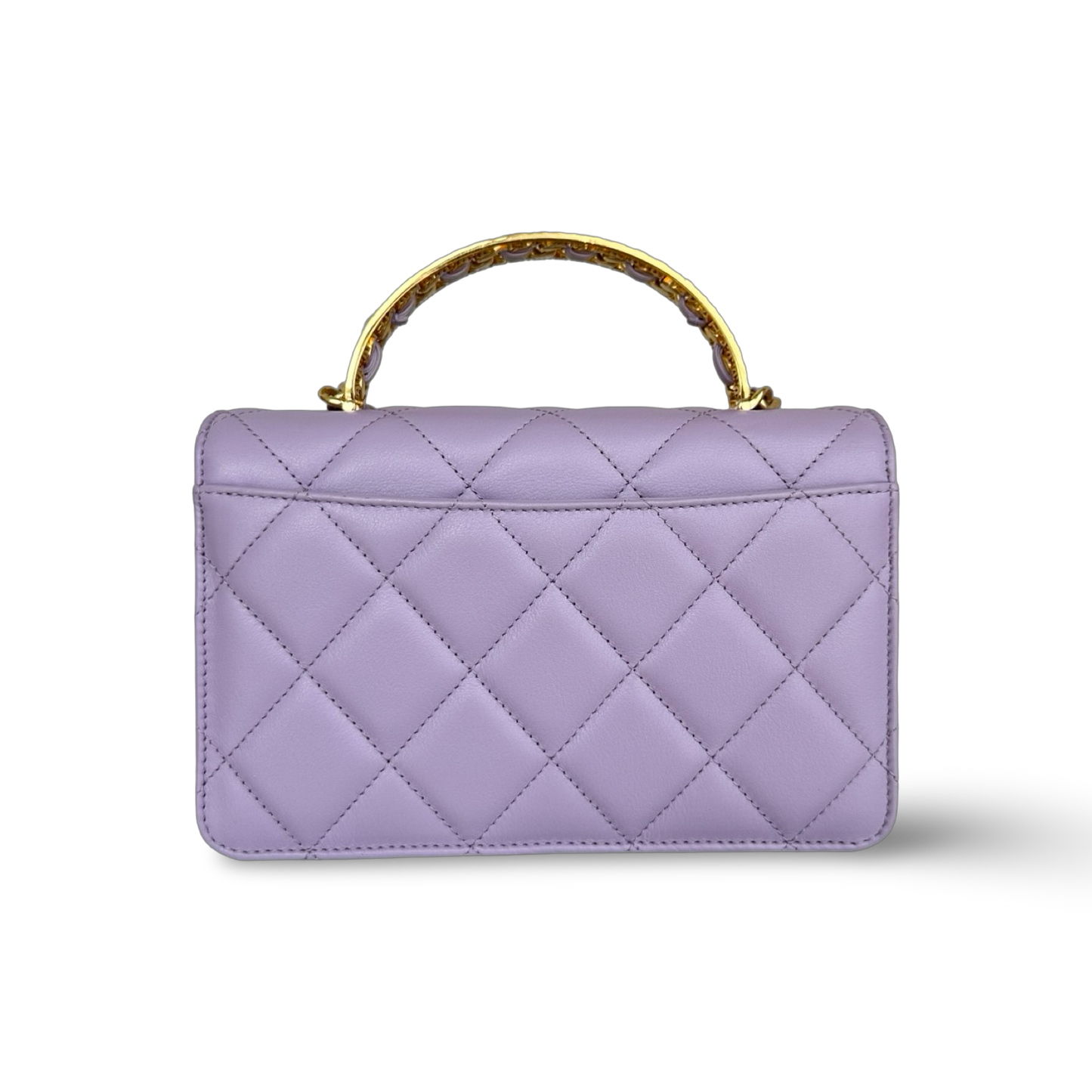 Chanel Classic Lambskin 24A Top handle Small Flap - GHW / Light Purple