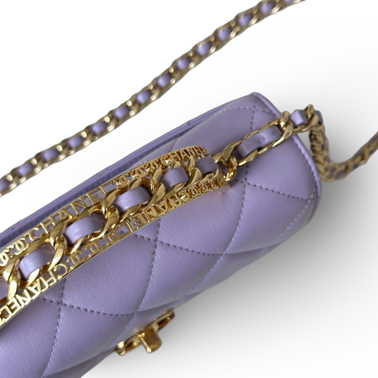 Chanel Classic Lambskin 24A Top handle Small Flap - GHW / Light Purple