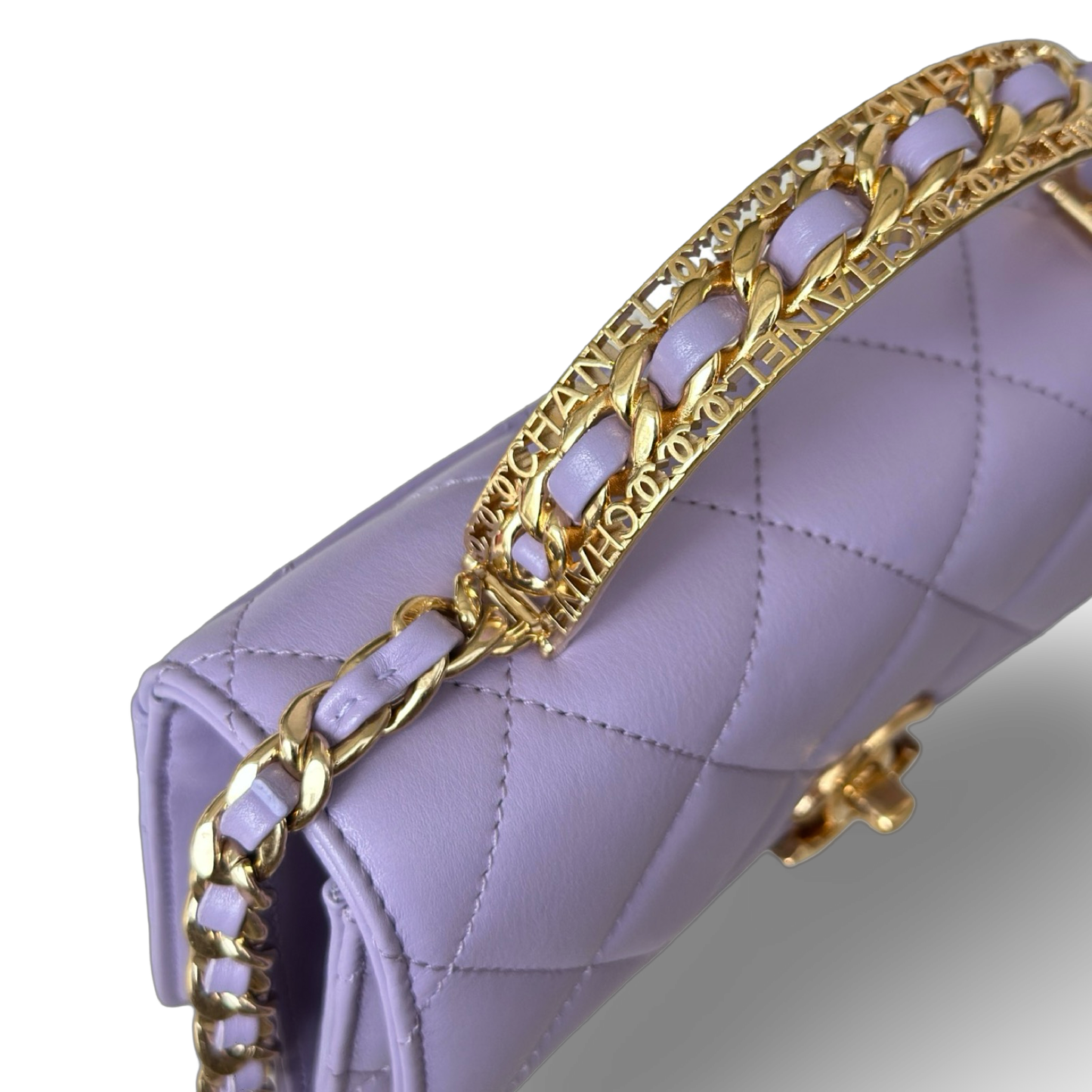 Chanel Classic Lambskin 24A Top handle Small Flap - GHW / Light Purple