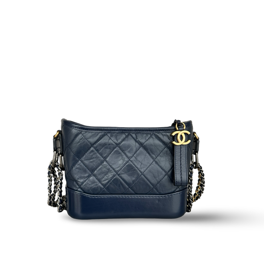 Chanel Small Gabrielle hobo 小牛皮流浪包 - 海軍藍 / 金銀扣