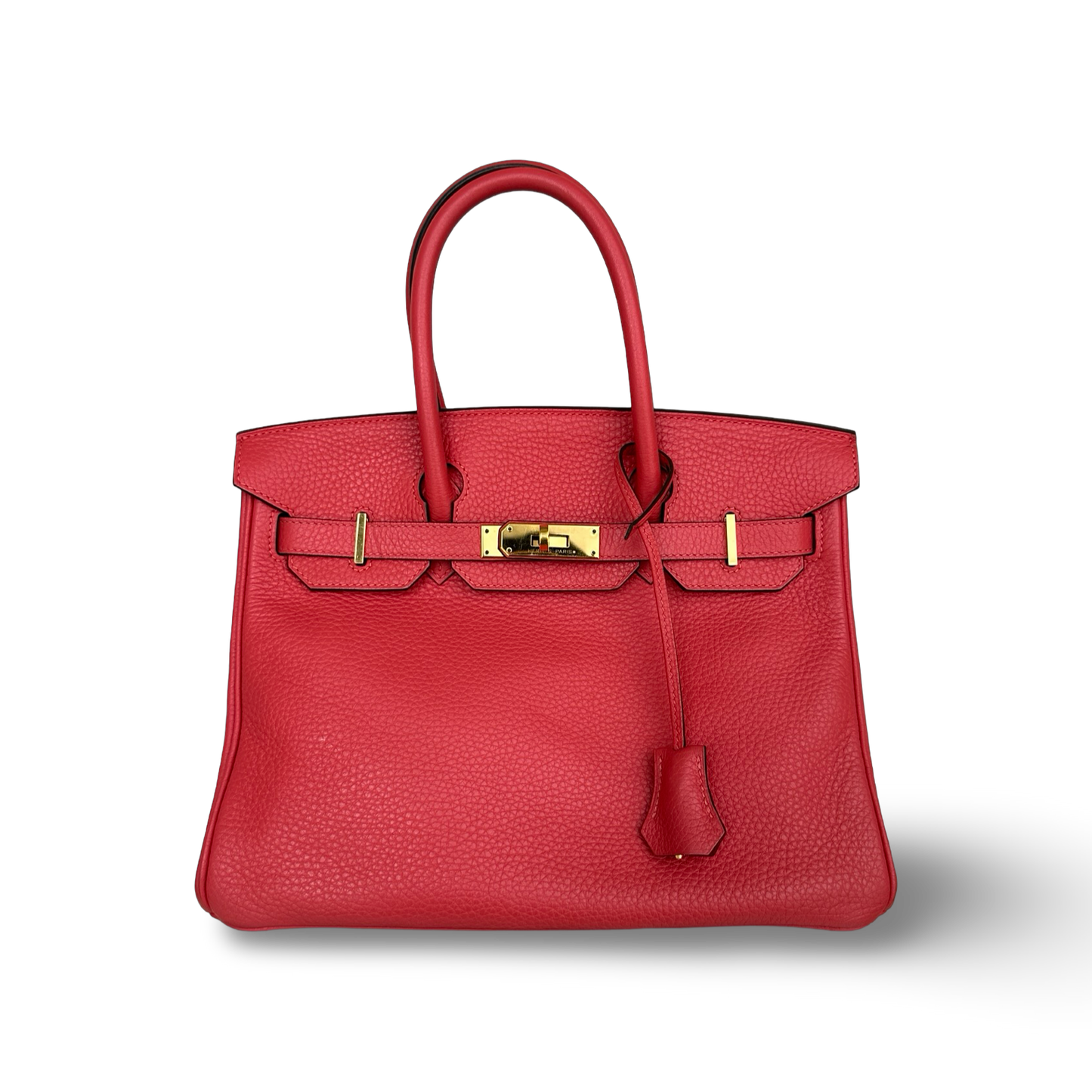 Hermes Togo Birkin 30 - Gold / Red