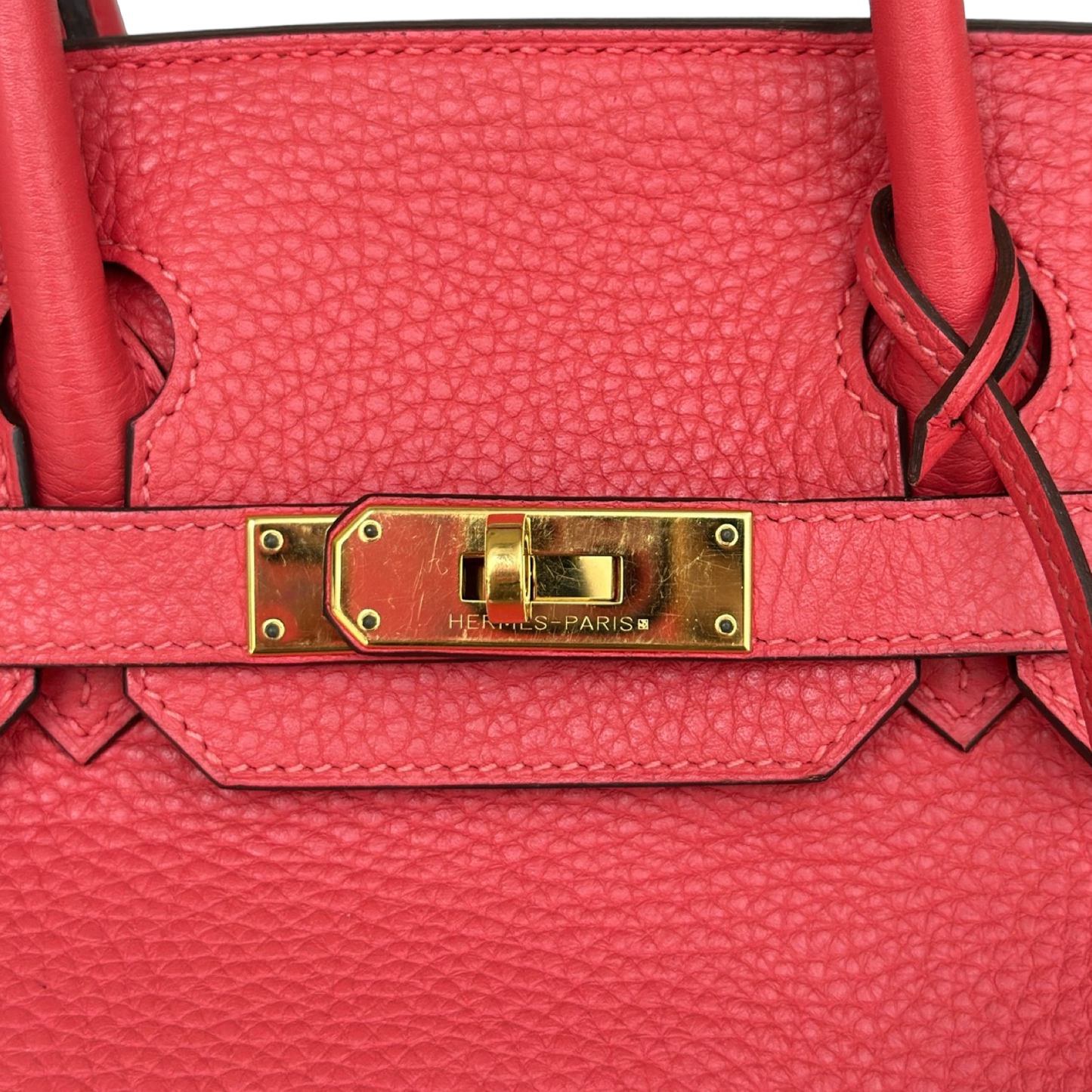 Hermes Togo Birkin 30 - Gold / Red