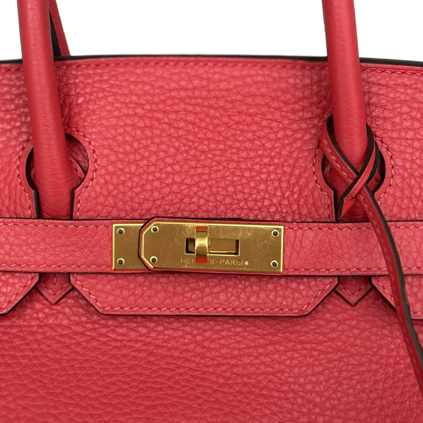 Hermes Togo Birkin 30 - Gold / Red