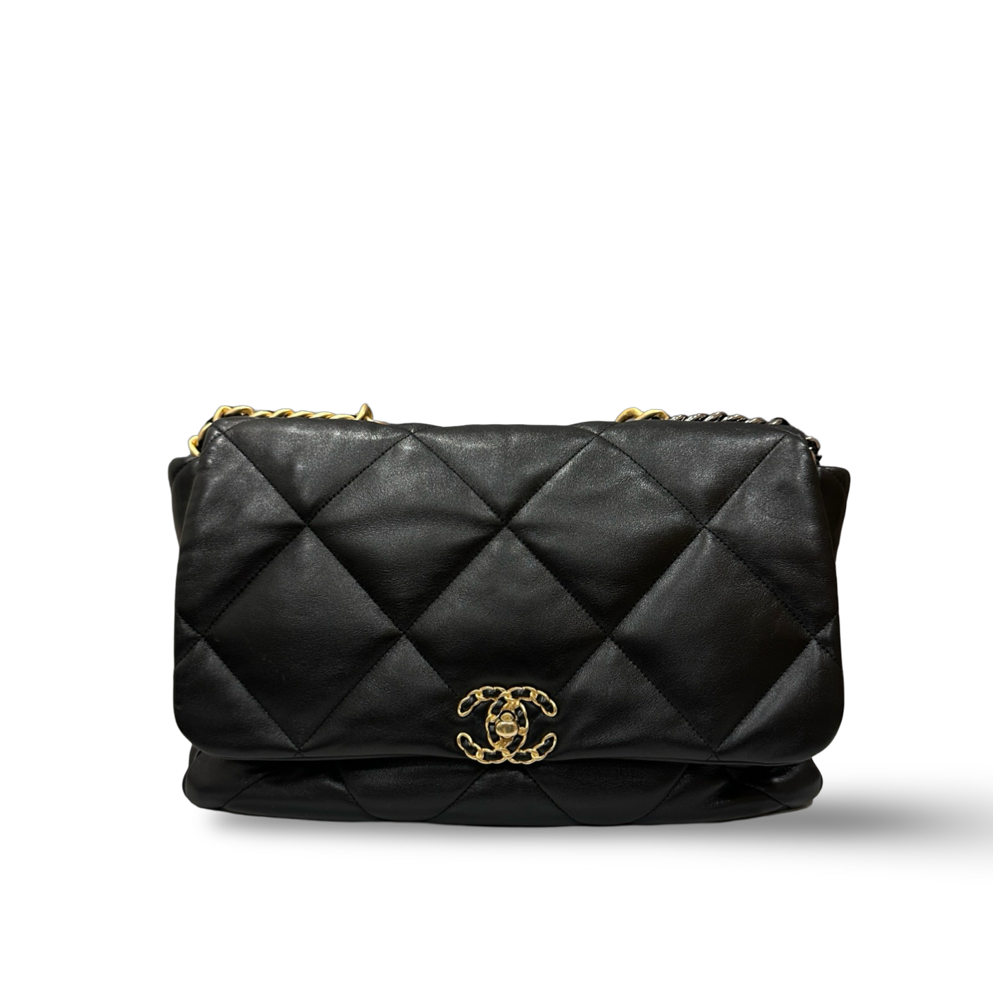 Chanel Classic Lambskin Maxi 19bag Bag - GHW / Black