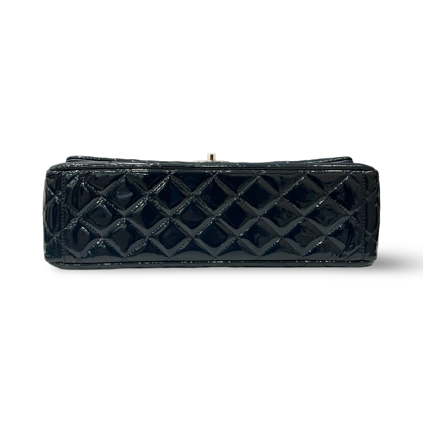 Chanel Classic Patent Maxi Double Flap - Dark Green Blue