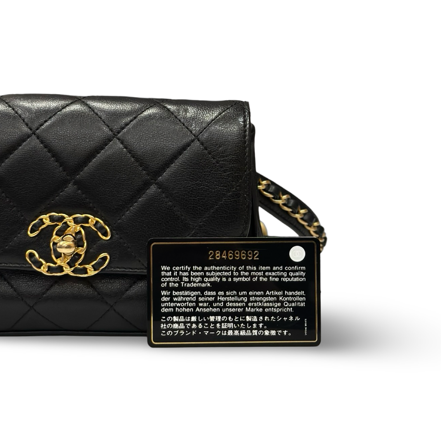Chanel Quilted Lambskin 19 Bag Waist Pouch - GHW / Black