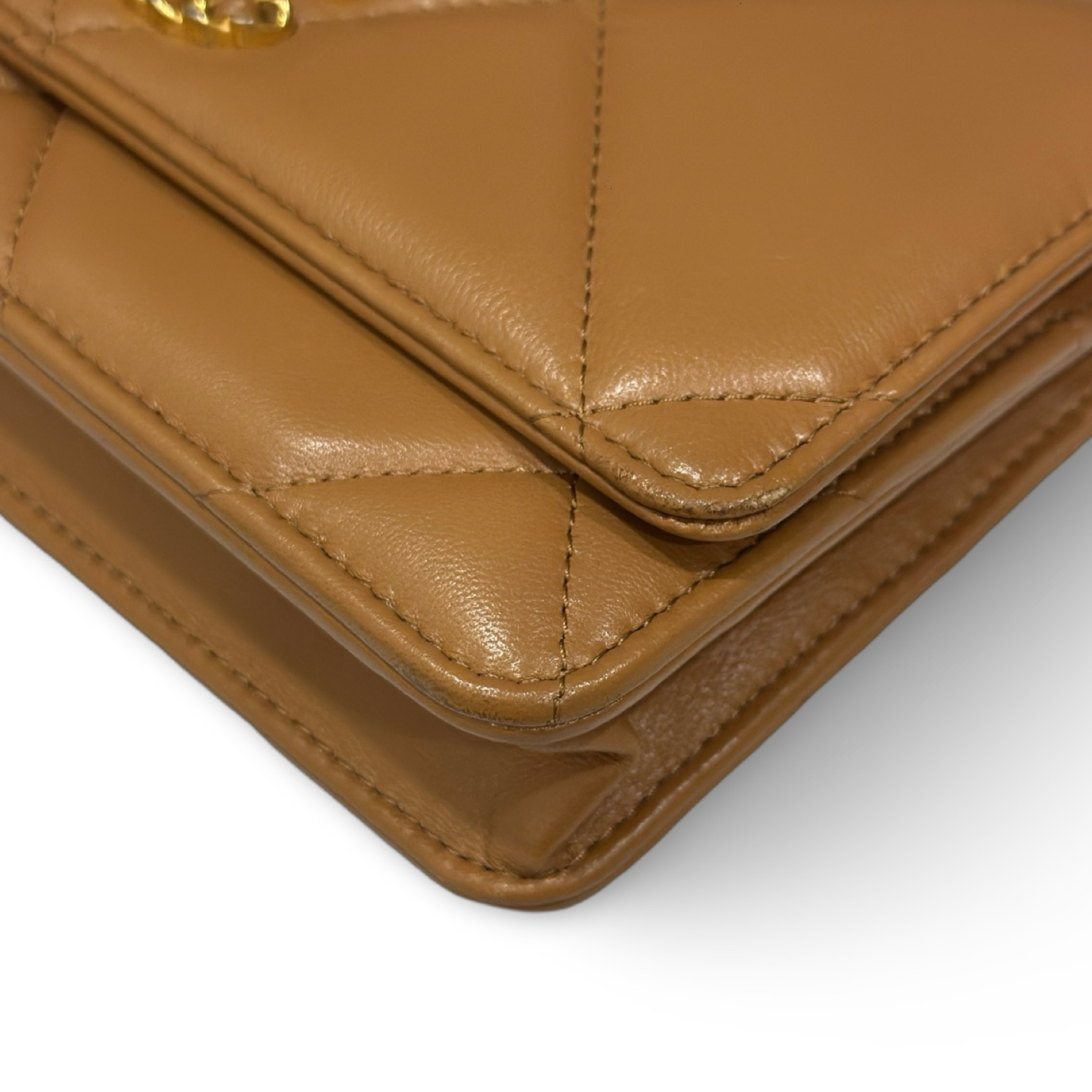 Chanel Quilted Lambskin 19 WOC - Gold and Silver Hardware Caramel
