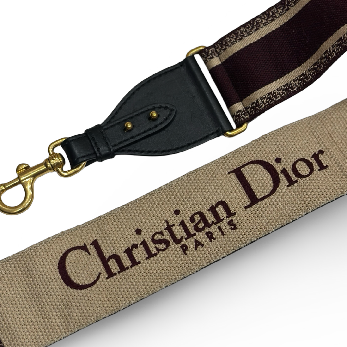 Dior Caviar Medium Saddle Bag w/ Logo Strap - GHW / Burgundy