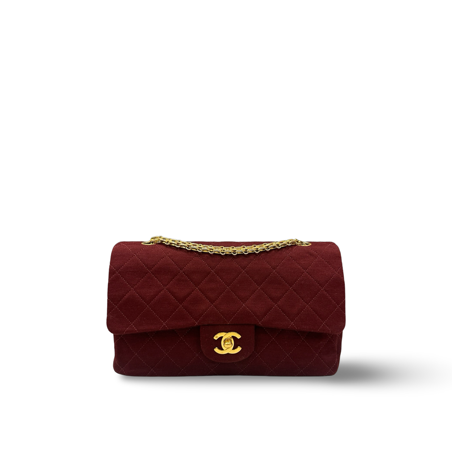 Chanel Quilted Suede Double Flap Bag - GHW / Burgundy