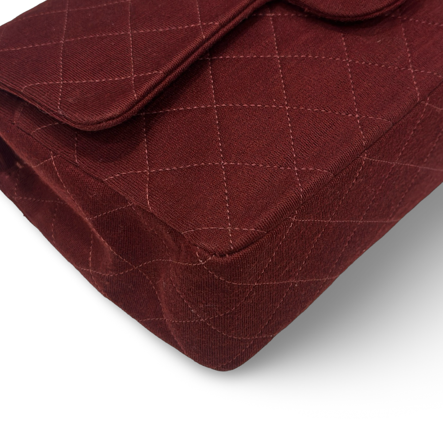 Chanel Quilted Suede Double Flap Bag - GHW / Burgundy