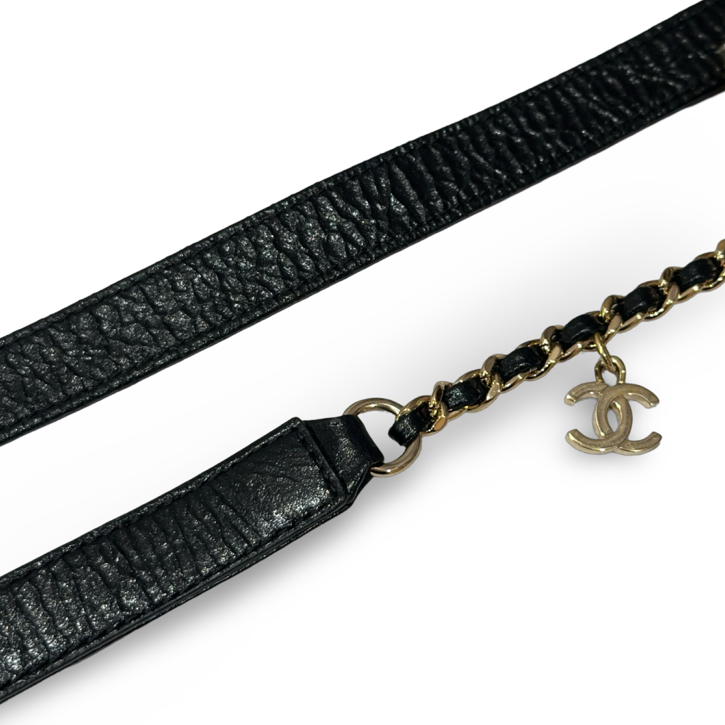 Chanel 羊絨皮革泰迪相機包 – 黑色 / 米色