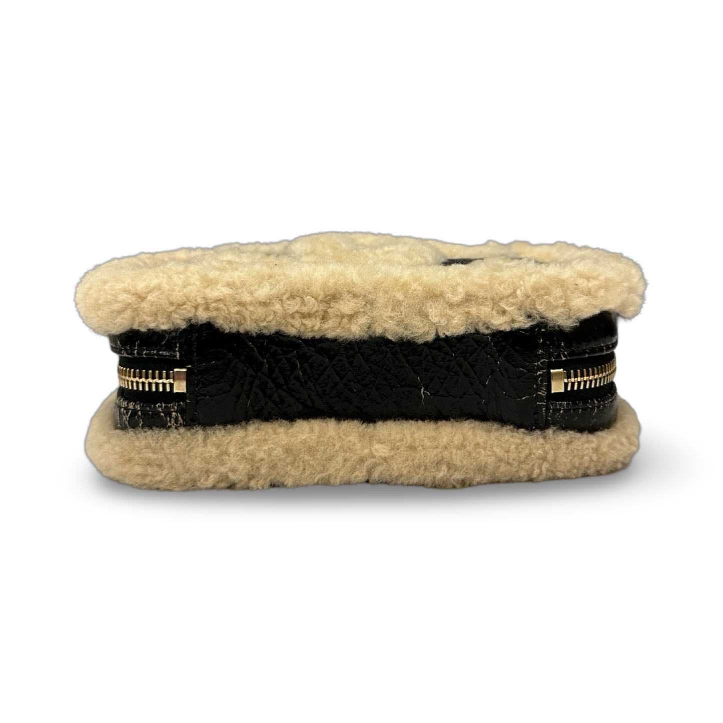 Chanel 羊絨皮革泰迪相機包 – 黑色 / 米色