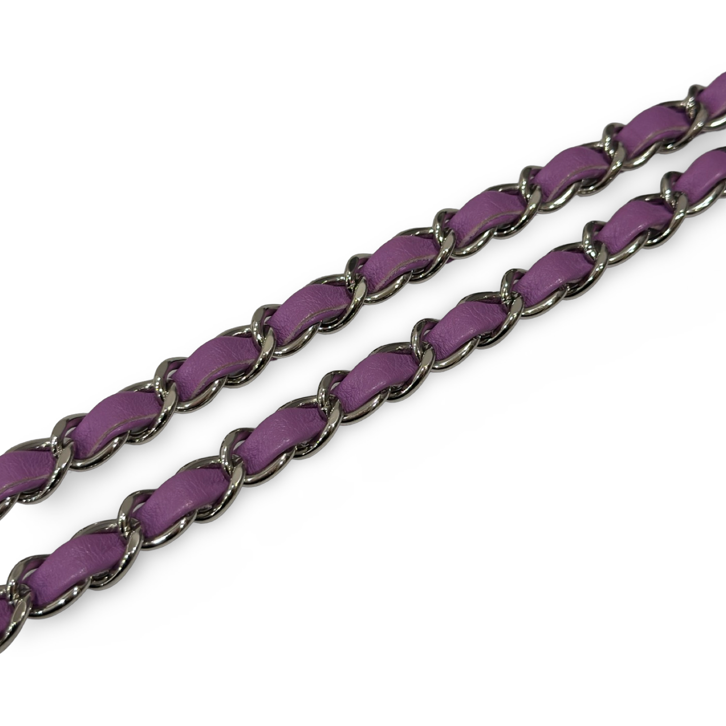 Chanel Quilted Denim Square Bag - Sliver / Purple