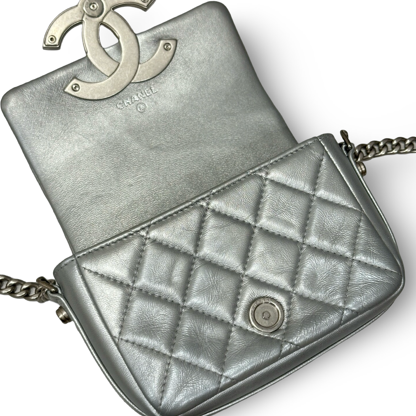 Chanel Metallic Mini Single Flap - SHW / Silver