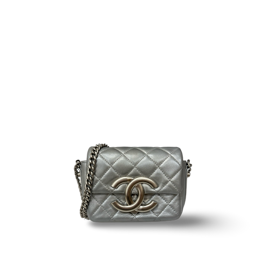Chanel Metallic Mini Single Flap - SHW / Silver