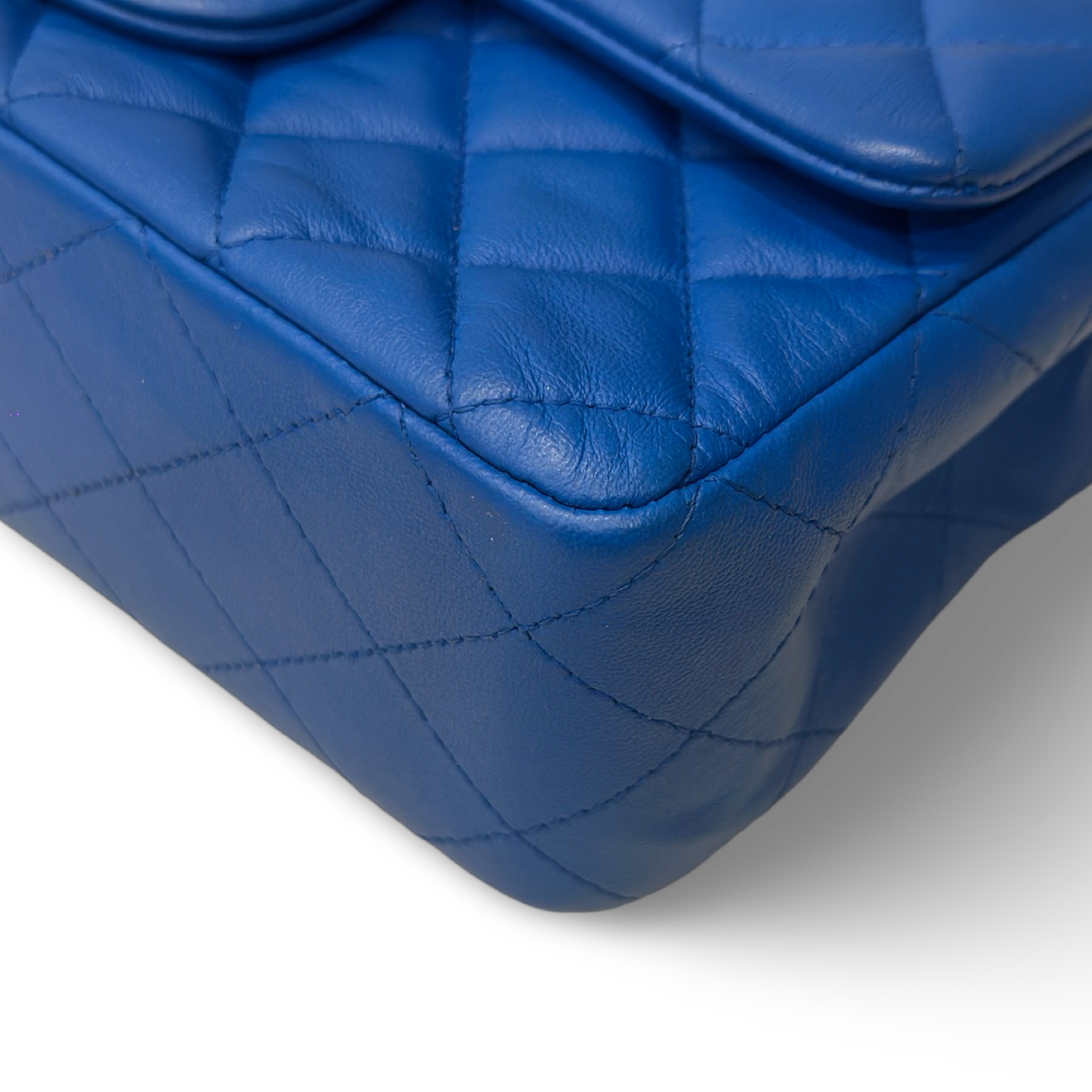 Chanel Quilted Lambskin Rectangular Mini Single Flap - SHW / Royal Blue