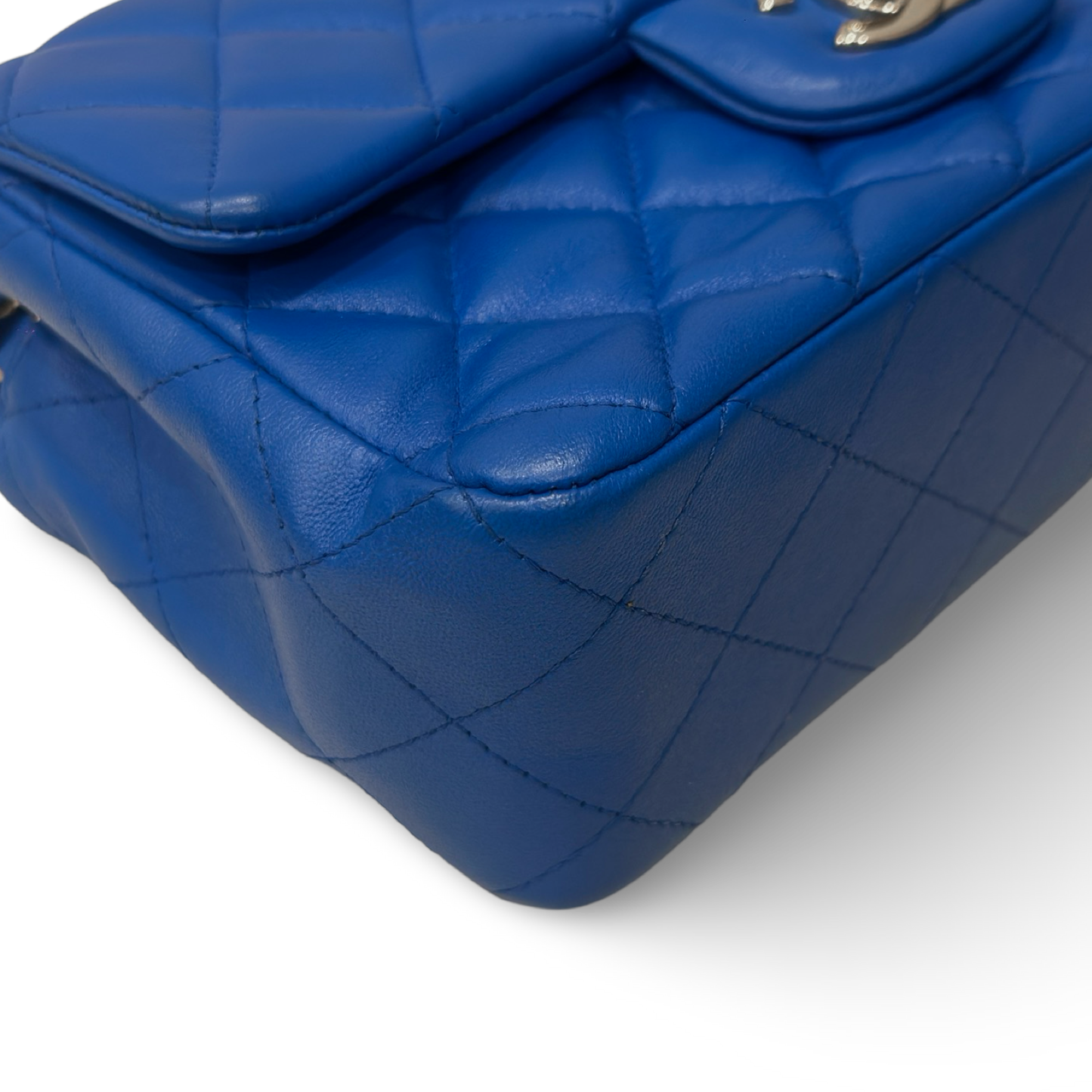 Chanel Quilted Lambskin Rectangular Mini Single Flap - SHW / Royal Blue