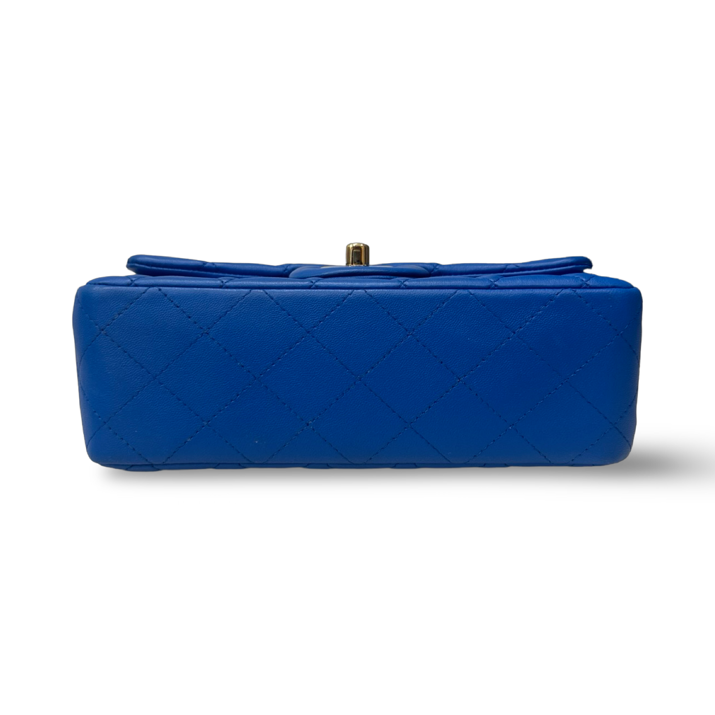 Chanel Quilted Lambskin Rectangular Mini Single Flap - GHW / Royal Blue