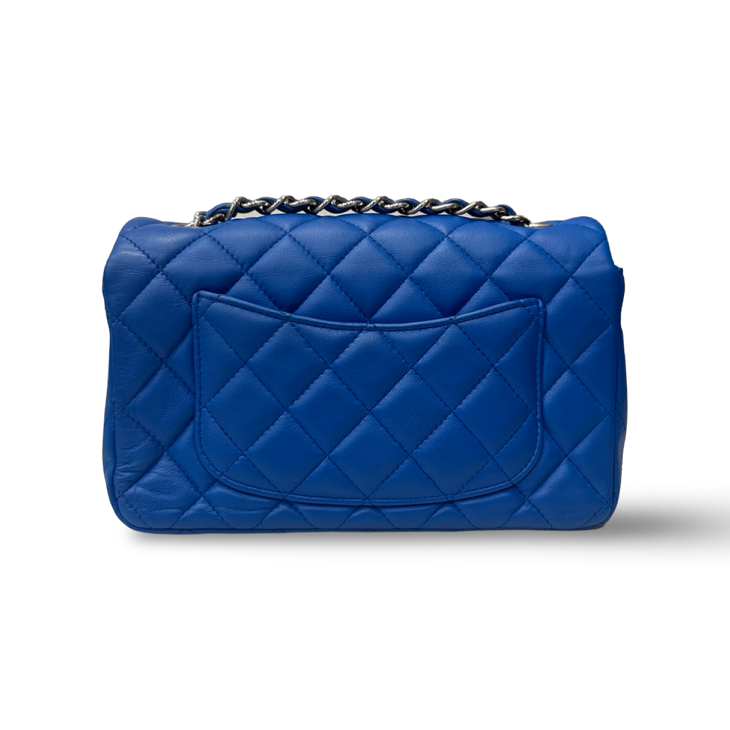 Chanel Quilted Lambskin Rectangular Mini Single Flap - SHW / Royal Blue