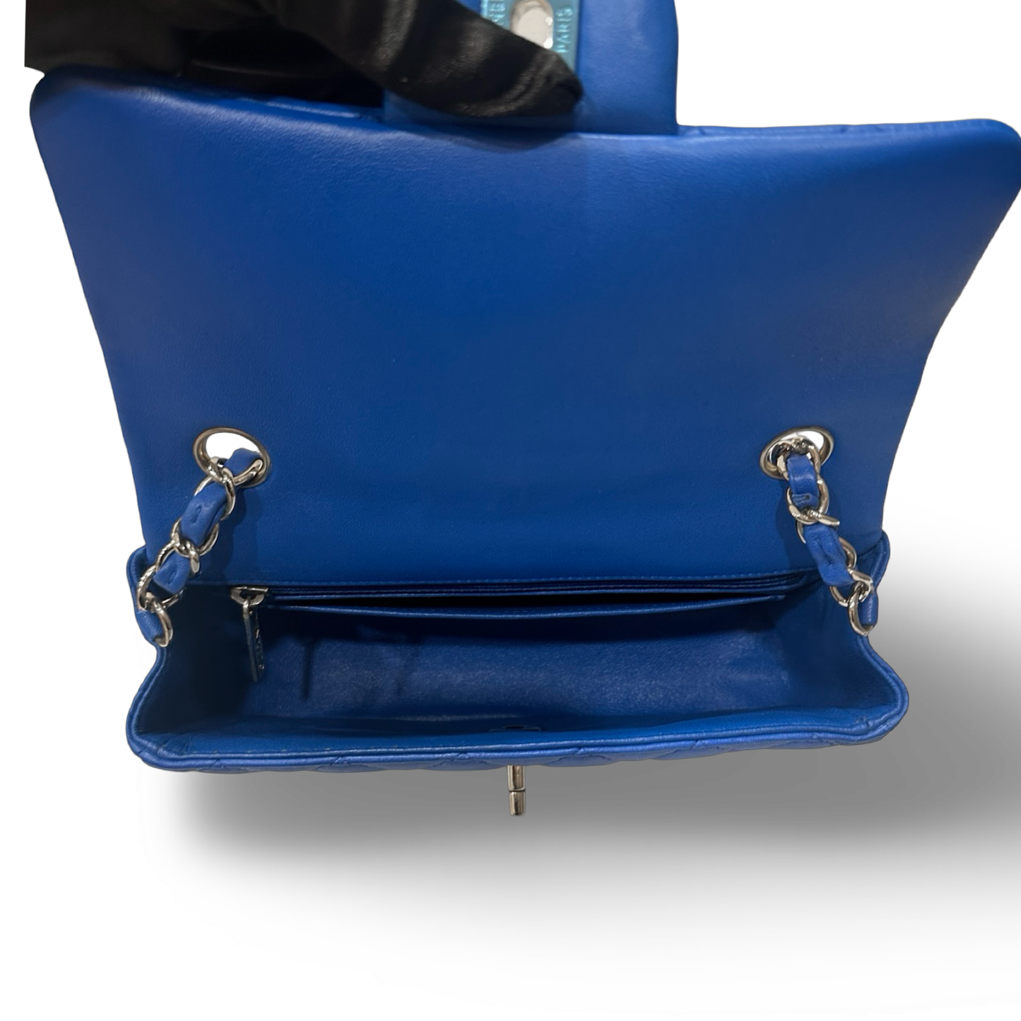 Chanel Quilted Lambskin Rectangular Mini Single Flap - SHW / Royal Blue
