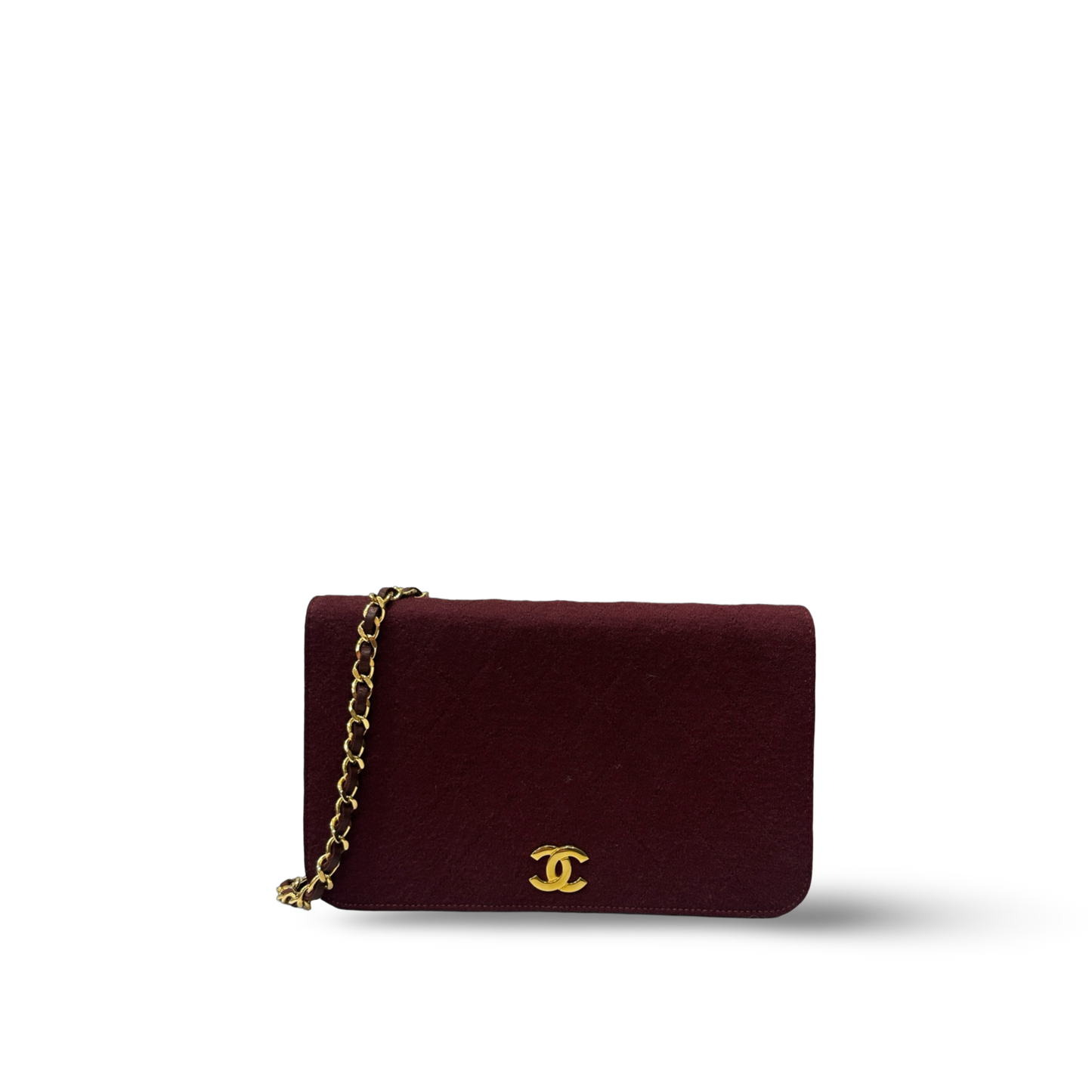 Chanel VIntage Quilted Fabric WOC - GHW / Burgundy