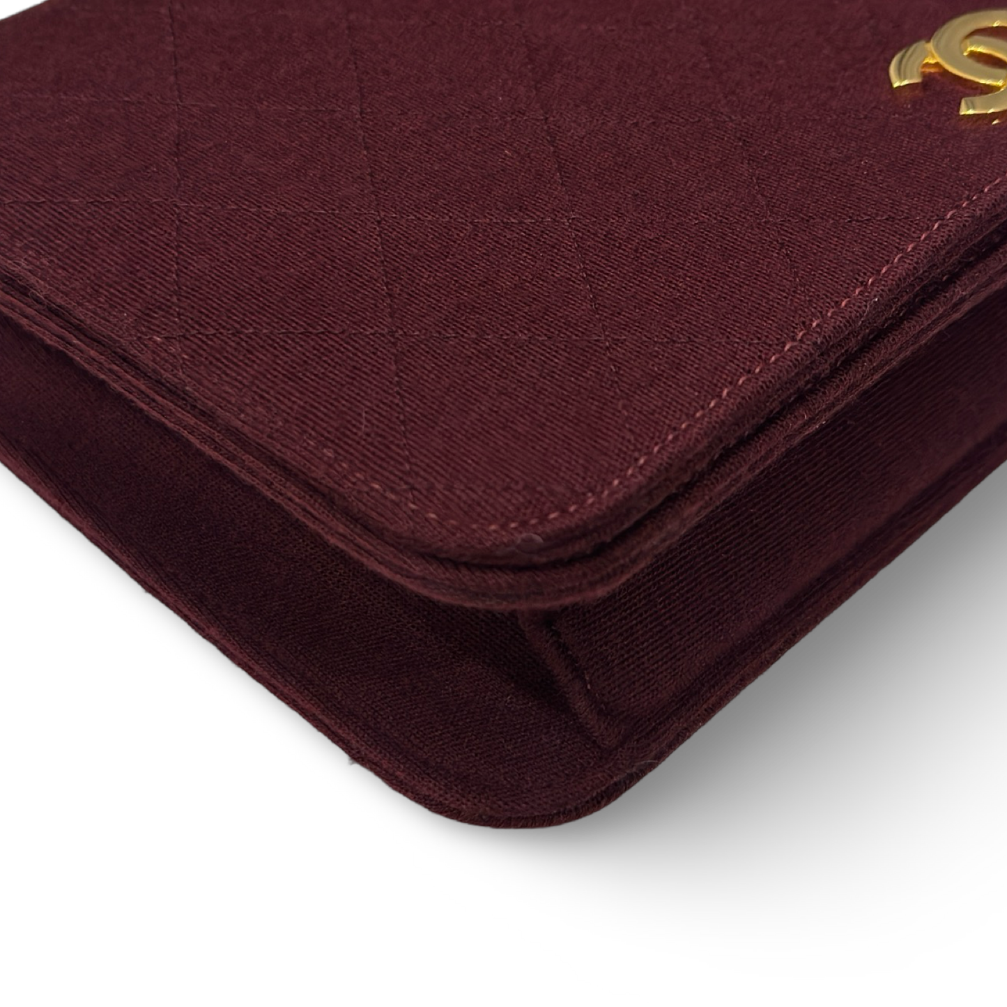 Chanel VIntage Quilted Fabric WOC - GHW / Burgundy